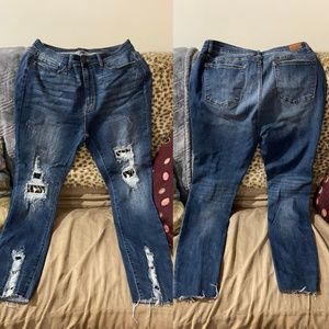 Judy Blue High Waist Animal Print Patch Skinny Jeans
